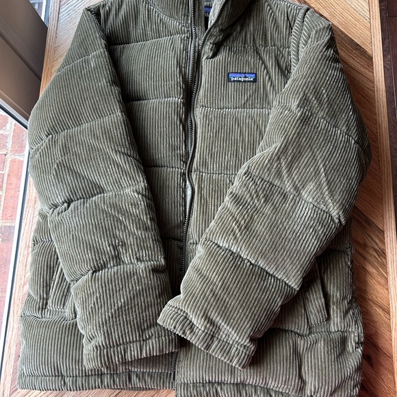 Patagonia Jackets & Blazers - Patagonia Green Corduroy Puffer Jacket